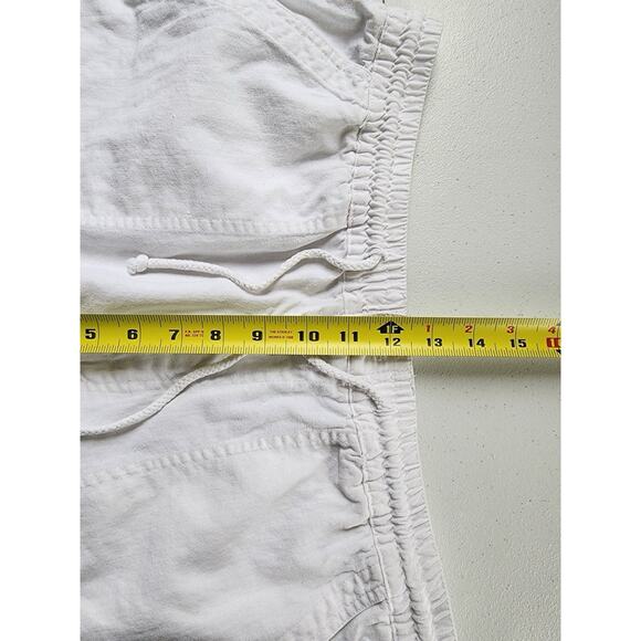 Retro Bugle Boy Shorts Mens 34X7 White Ramie Cotton Elastic Waist Casual 90s - Picture 12 of 14